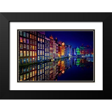 Amsterdam Black Modern Wood Framed Art Print with Double Matting by Pablo De, Juan