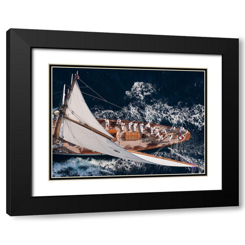 Above Moonbeam Black Modern Wood Framed Art Print with Double Matting by Pelissier, Marc