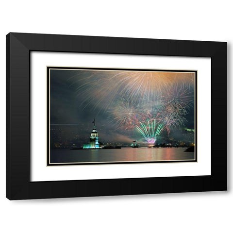 celebration Black Modern Wood Framed Art Print with Double Matting by Canakci, Ibrahim