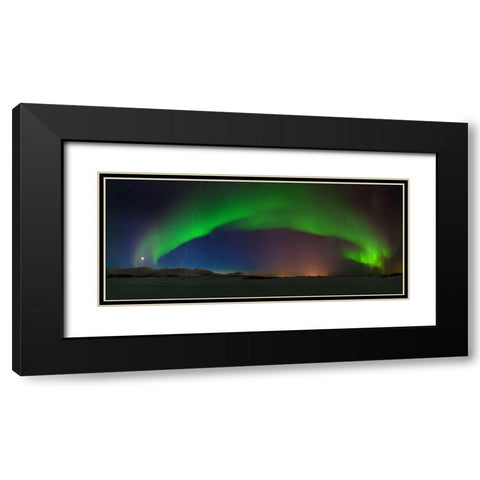 Northern Lights Black Modern Wood Framed Art Print with Double Matting by Samuelsen, Roy