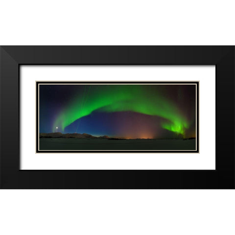 Northern Lights Black Modern Wood Framed Art Print with Double Matting by Samuelsen, Roy