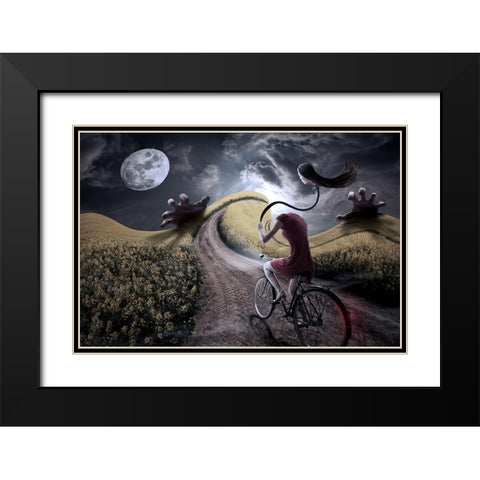 Lightheaded Black Modern Wood Framed Art Print with Double Matting by Kiciak, Christophe