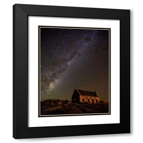 Church of the Good Shepherd Black Modern Wood Framed Art Print with Double Matting by Zhang, Yan