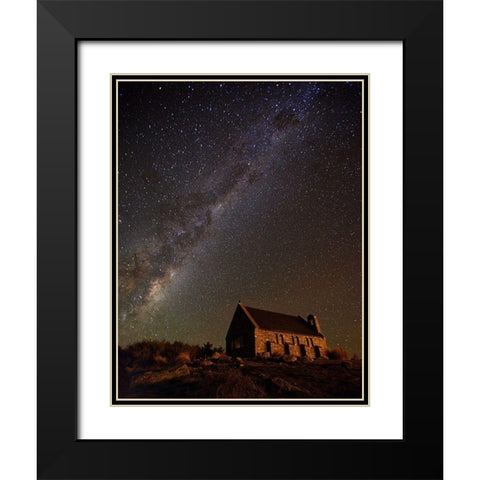 Church of the Good Shepherd Black Modern Wood Framed Art Print with Double Matting by Zhang, Yan
