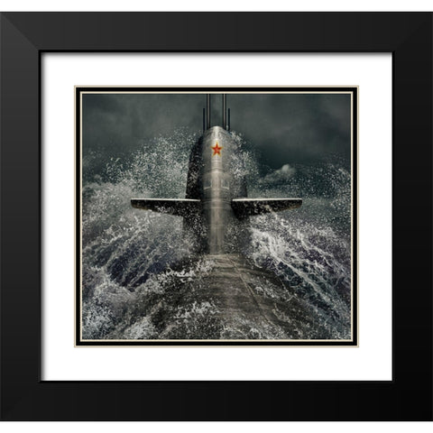 submarine Black Modern Wood Framed Art Print with Double Matting by Laudin, Dmitry