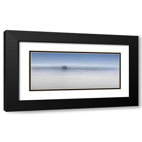 The twilight river Black Modern Wood Framed Art Print with Double Matting by Dou, Shenshen