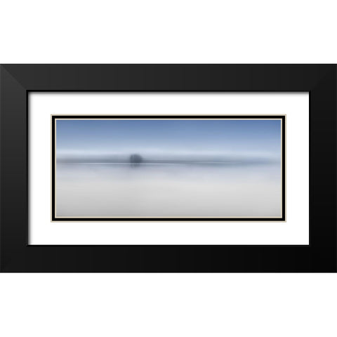 The twilight river Black Modern Wood Framed Art Print with Double Matting by Dou, Shenshen