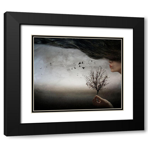 Autumn mood Black Modern Wood Framed Art Print with Double Matting by Jordanova, Elisaveta