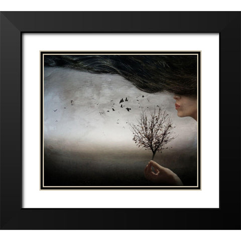 Autumn mood Black Modern Wood Framed Art Print with Double Matting by Jordanova, Elisaveta