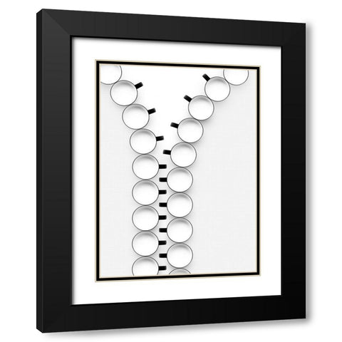 Zipper Black Modern Wood Framed Art Print with Double Matting by De Kogel, Wieteke