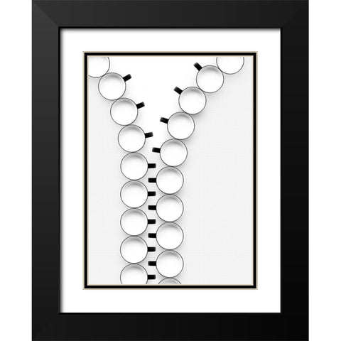 Zipper Black Modern Wood Framed Art Print with Double Matting by De Kogel, Wieteke