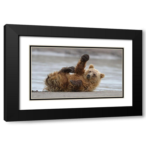 High Five Black Modern Wood Framed Art Print with Double Matting by Forns, Alfred