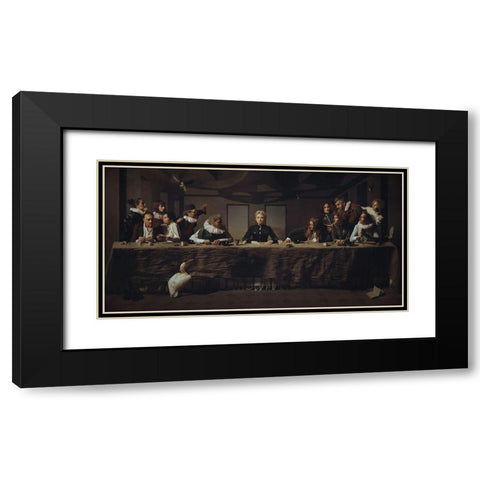 L?Ultima Cena Black Modern Wood Framed Art Print with Double Matting by Igor_Voloshin