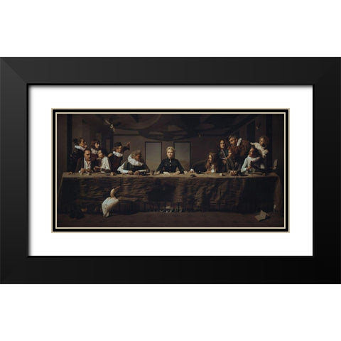 L?Ultima Cena Black Modern Wood Framed Art Print with Double Matting by Igor_Voloshin
