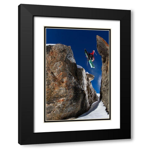 In Between the Rocks Black Modern Wood Framed Art Print with Double Matting by Shu, Tristan