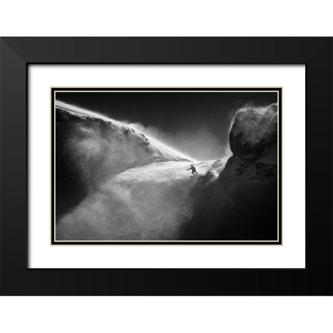 Downstream Black Modern Wood Framed Art Print with Double Matting by Svoboda Mqep, Peter