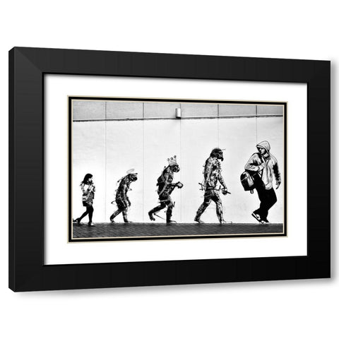 Evolution Black Modern Wood Framed Art Print with Double Matting by Suzuki, Tatsuo