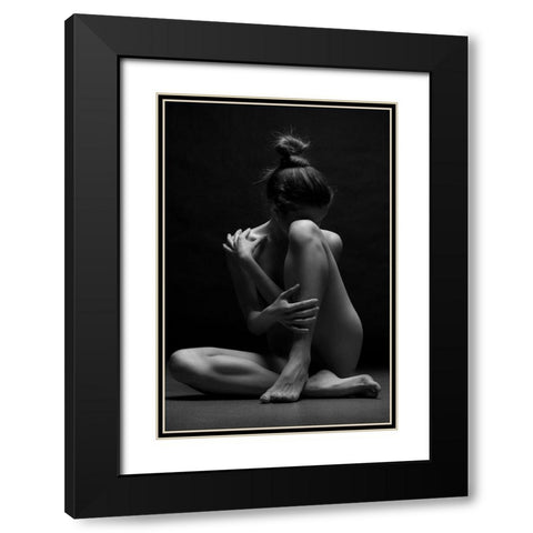 bodyscape Black Modern Wood Framed Art Print with Double Matting by Belovodchenko, Anton