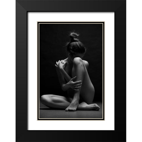 bodyscape Black Modern Wood Framed Art Print with Double Matting by Belovodchenko, Anton