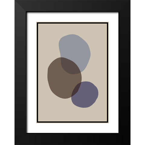 Organic Shapes 05 Black Modern Wood Framed Art Print with Double Matting by Artographie Studio