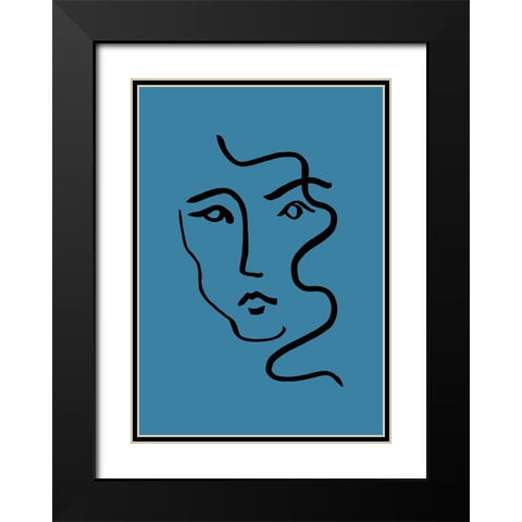 Portrait 02 Black Modern Wood Framed Art Print with Double Matting by Artographie Studio