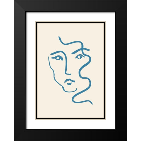 Portrait 03 Black Modern Wood Framed Art Print with Double Matting by Artographie Studio