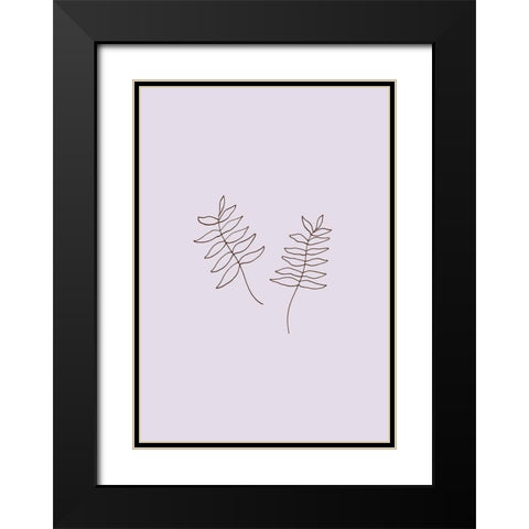 Two Twigs Black Modern Wood Framed Art Print with Double Matting by Artographie Studio
