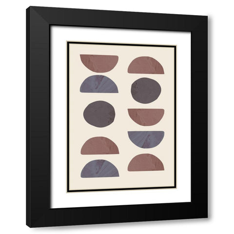 Collage 04 Black Modern Wood Framed Art Print with Double Matting by Artographie Studio