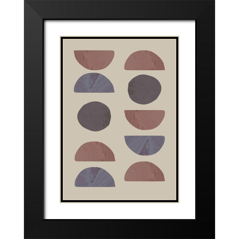 Collage 04 Sand Black Modern Wood Framed Art Print with Double Matting by Artographie Studio