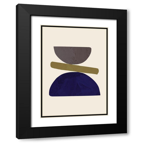 Collage 05 Black Modern Wood Framed Art Print with Double Matting by Artographie Studio
