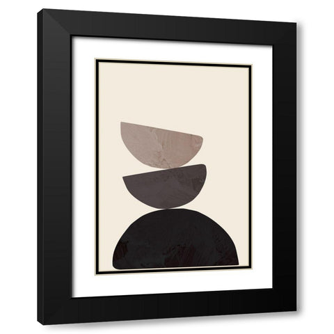 Collage 07 Black Modern Wood Framed Art Print with Double Matting by Artographie Studio