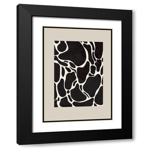 Giraffe Sand Black Modern Wood Framed Art Print with Double Matting by Artographie Studio