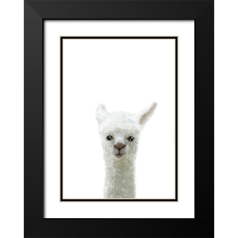 Llama Black Modern Wood Framed Art Print with Double Matting by Artographie Studio
