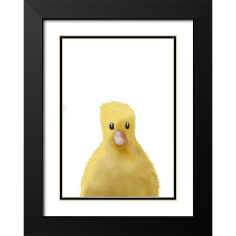 Duck Black Modern Wood Framed Art Print with Double Matting by Artographie Studio