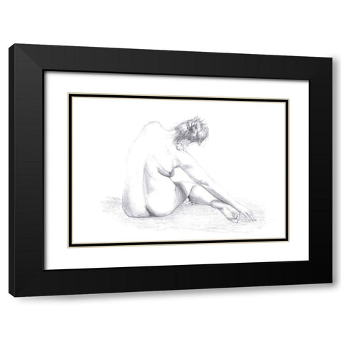 Sketch of a Woman Black Modern Wood Framed Art Print with Double Matting by Artographie Studio