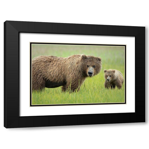 Me and Ma Black Modern Wood Framed Art Print with Double Matting by Doyle, Renee