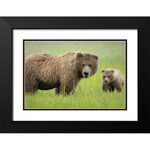 Me and Ma Black Modern Wood Framed Art Print with Double Matting by Doyle, Renee