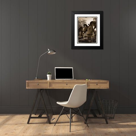 Chow Time Black Modern Wood Framed Art Print with Double Matting by Malovrh, Milan