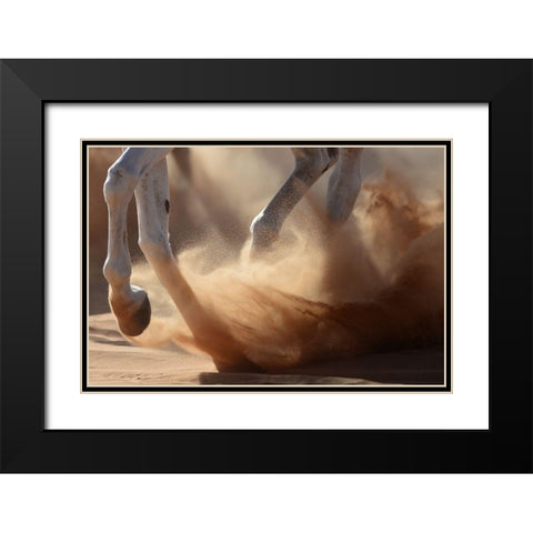 Oman Desert Black Modern Wood Framed Art Print with Double Matting by Civici, Kadir