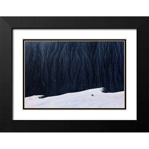 Deep In Canyon Black Modern Wood Framed Art Print with Double Matting by Yang, BJ