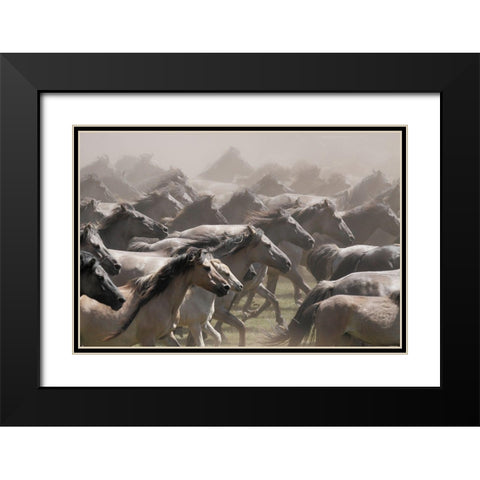 Escaped Black Modern Wood Framed Art Print with Double Matting by Uhlig, Dieter