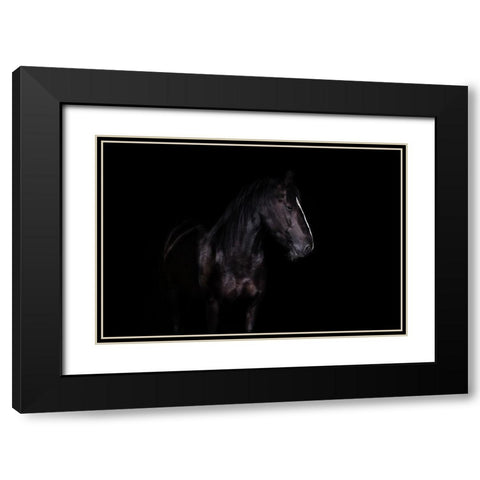 Erika Black Modern Wood Framed Art Print with Double Matting by Rehpoehler