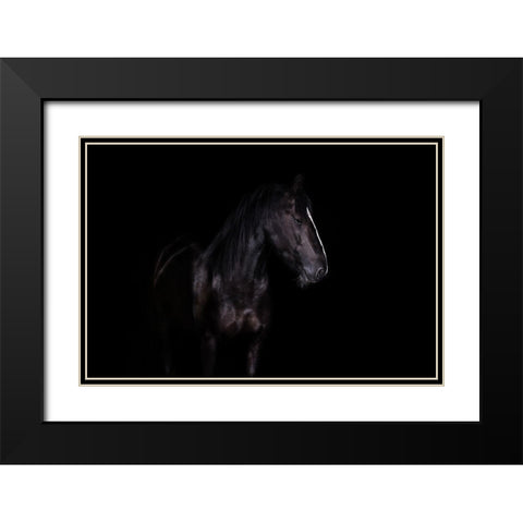 Erika Black Modern Wood Framed Art Print with Double Matting by Rehpoehler