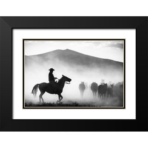 His Territory Black Modern Wood Framed Art Print with Double Matting by Pancareken, Yavuz