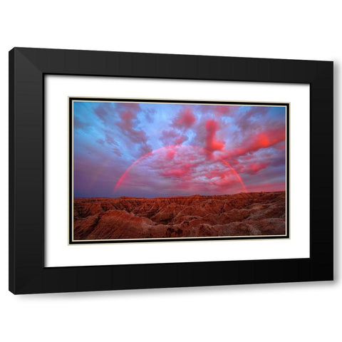 Symphany over Badlands Black Modern Wood Framed Art Print with Double Matting by Fan, John