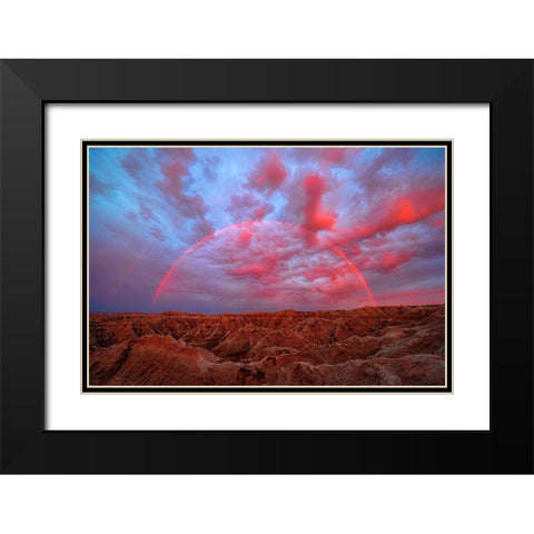 Symphany over Badlands Black Modern Wood Framed Art Print with Double Matting by Fan, John