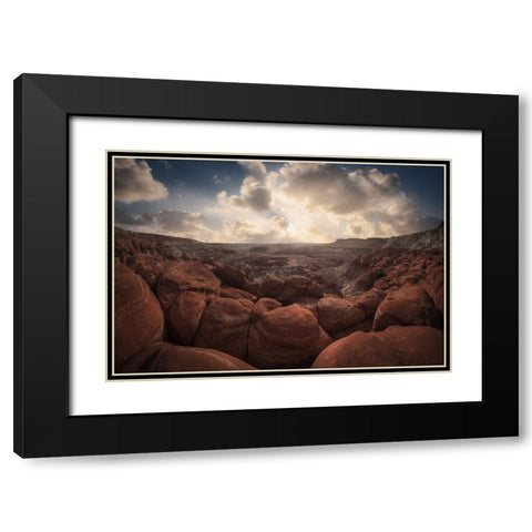 Paria Rimrocks Black Modern Wood Framed Art Print with Double Matting by Turienzo, Carlos F