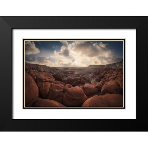 Paria Rimrocks Black Modern Wood Framed Art Print with Double Matting by Turienzo, Carlos F