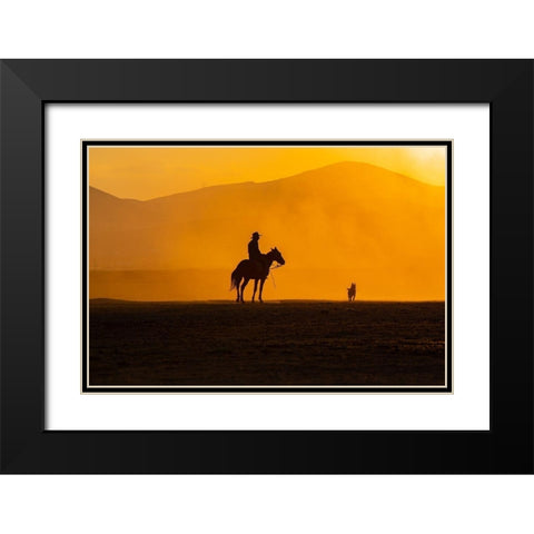 Mans Best Friends Black Modern Wood Framed Art Print with Double Matting by Tekdogan, Barkan