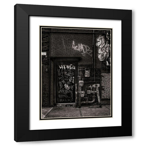 Alleyway Pipes No 4 Black Modern Wood Framed Art Print with Double Matting by Carson, Brian